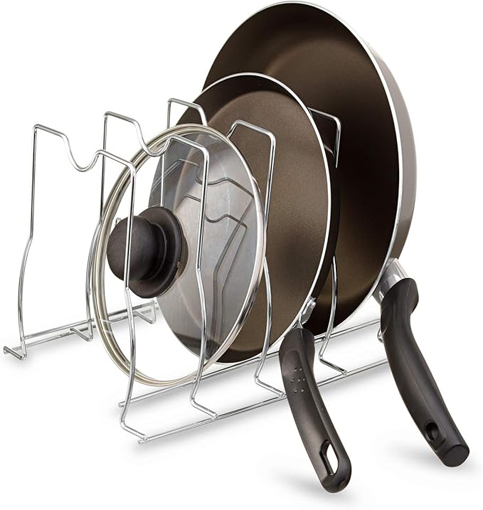 simplywire Pot Pan Lid Holder Storage Kitchen Organiser Rack Chrome Amazon.co.uk Kitchen