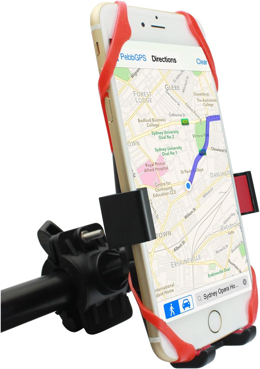 Universal Phone Bike Mount - 2 Layer Protection - Motorcycle & Bicycle Handlebar Mount for iPhone 6, 6 Plus, 5 5s 5c, 4, Samsung, Android Devices - Full Screen Access with 360º Rotation