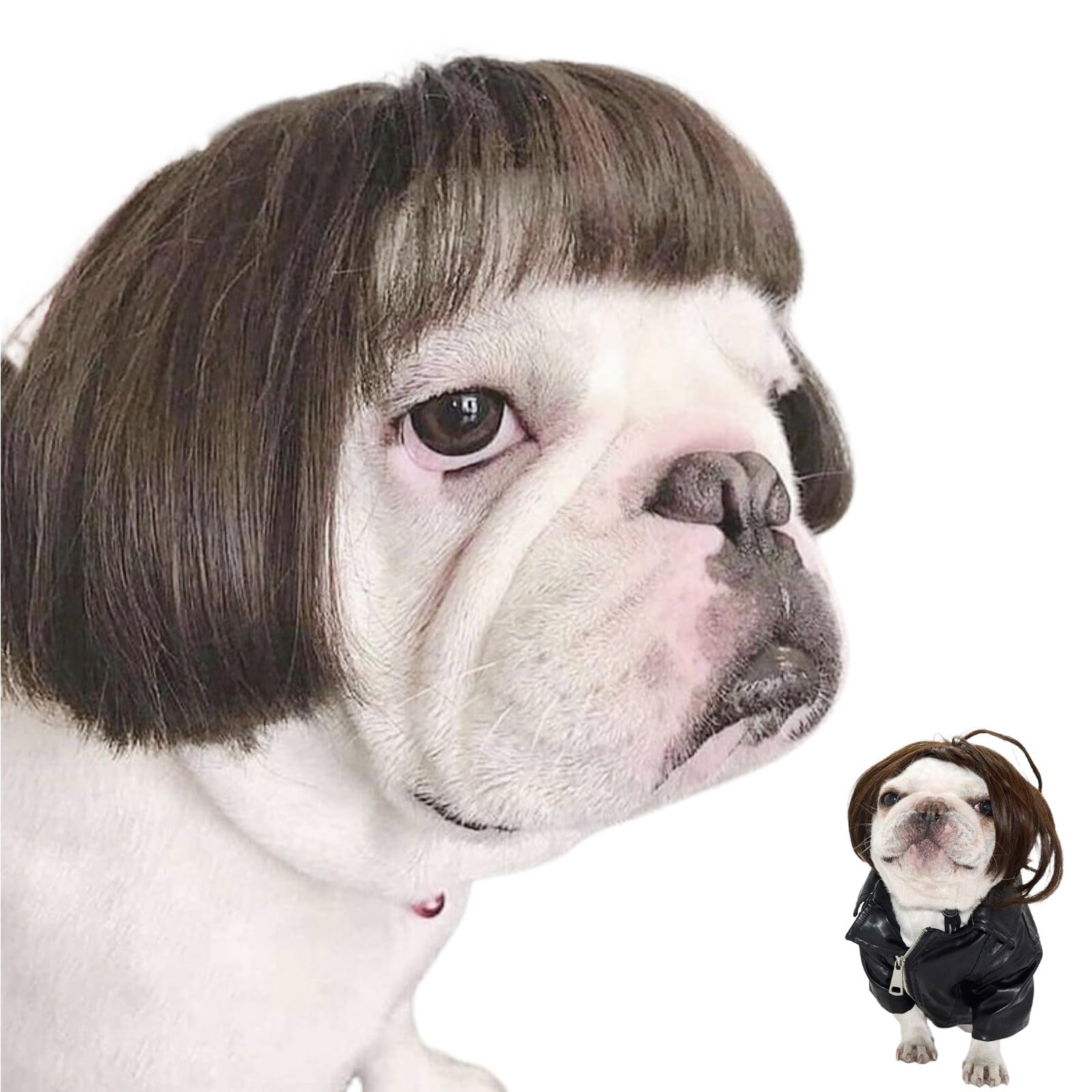 Pet Wigs, Dog Halloween Costume Dog Cat Cosplay Wig Funny Headwear Halloween Christmas Parties Festivals Fancy Dress Outfit for Small Medium Large Dogs