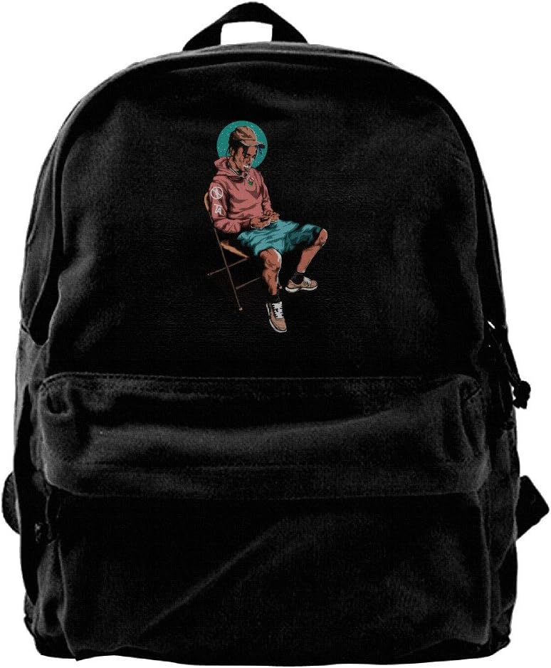 Canvas Backpack, Travis Scott Jacques Webster Casual Computer School Bag Daypack For Travel, Hiking, Camping