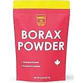 Borax Powder (8oz) | Pure Form Laundry Detergent Booster & Household Cleaner| Product of Canada| Used as Preservatives and Em