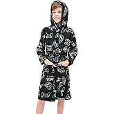 Doctor Unicorn Boys Soft Hooded Bathrobe Kids Warm Gamer Fleece Robe Sleepwear