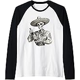 Dia De Los Muertos Costume Day of The Dead Sugar Skull Raglan Baseball Tee