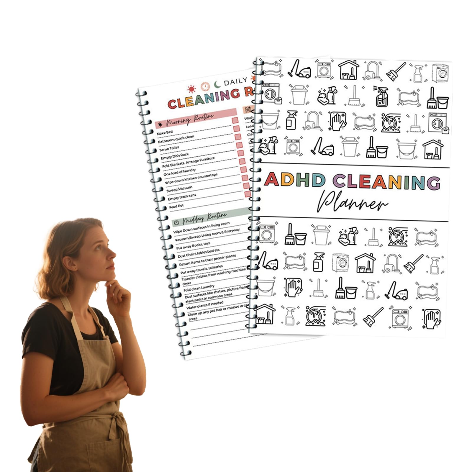 Photo 1 of Cleaning Planner, ADHD Cleaning planner?Cleaning Schedule and Checklist Organizer, Daily Weekly Monthly Household Cleaning Planner, Chore Chart Notebook for Home, Family Cleaning Tasks, DIY Home Improvement