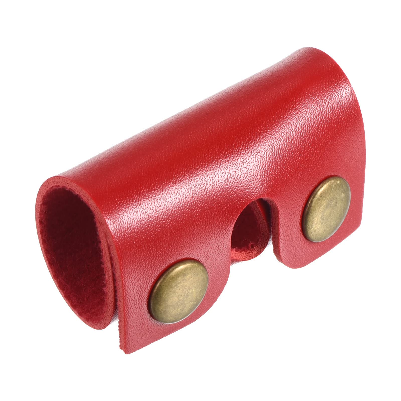 PATIKIL Leather Razor Head Protecting Cover, Double Edge Safety Razor Head Protecting Sheath Shaver Tip Cover for Travel, Red