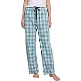 HiddenValor Women Lightweight Woven Cotton Plaid Pajama Lounge Pants With Pockets