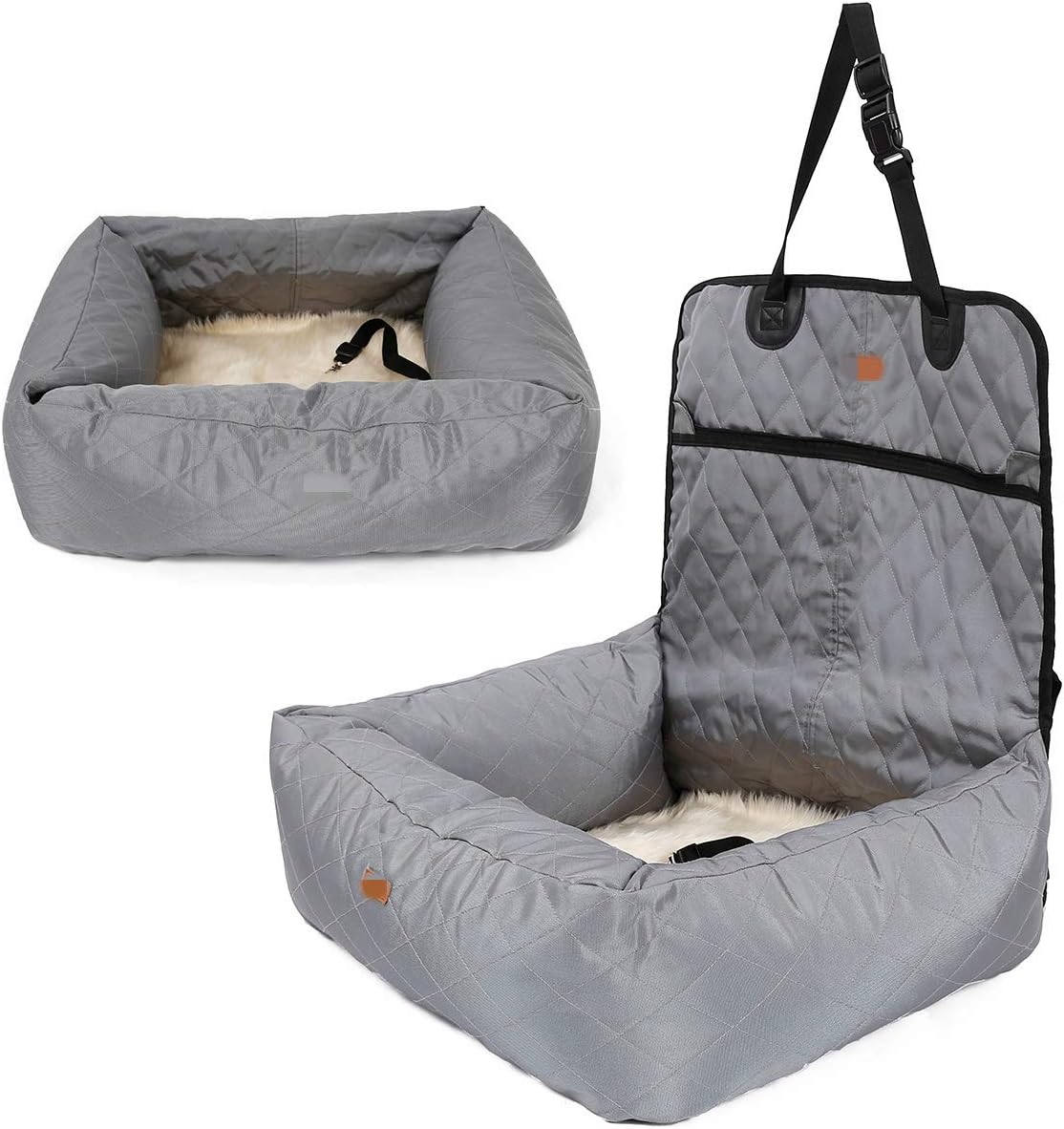 LOVESAKI Deluxe Dog Booster Car Seat Premium Quality with Clip-on Safety Leash,2 in 1 Car Seat Cover for Pets with Waterproof & Nonslip, Removable Cover, Dog Bed