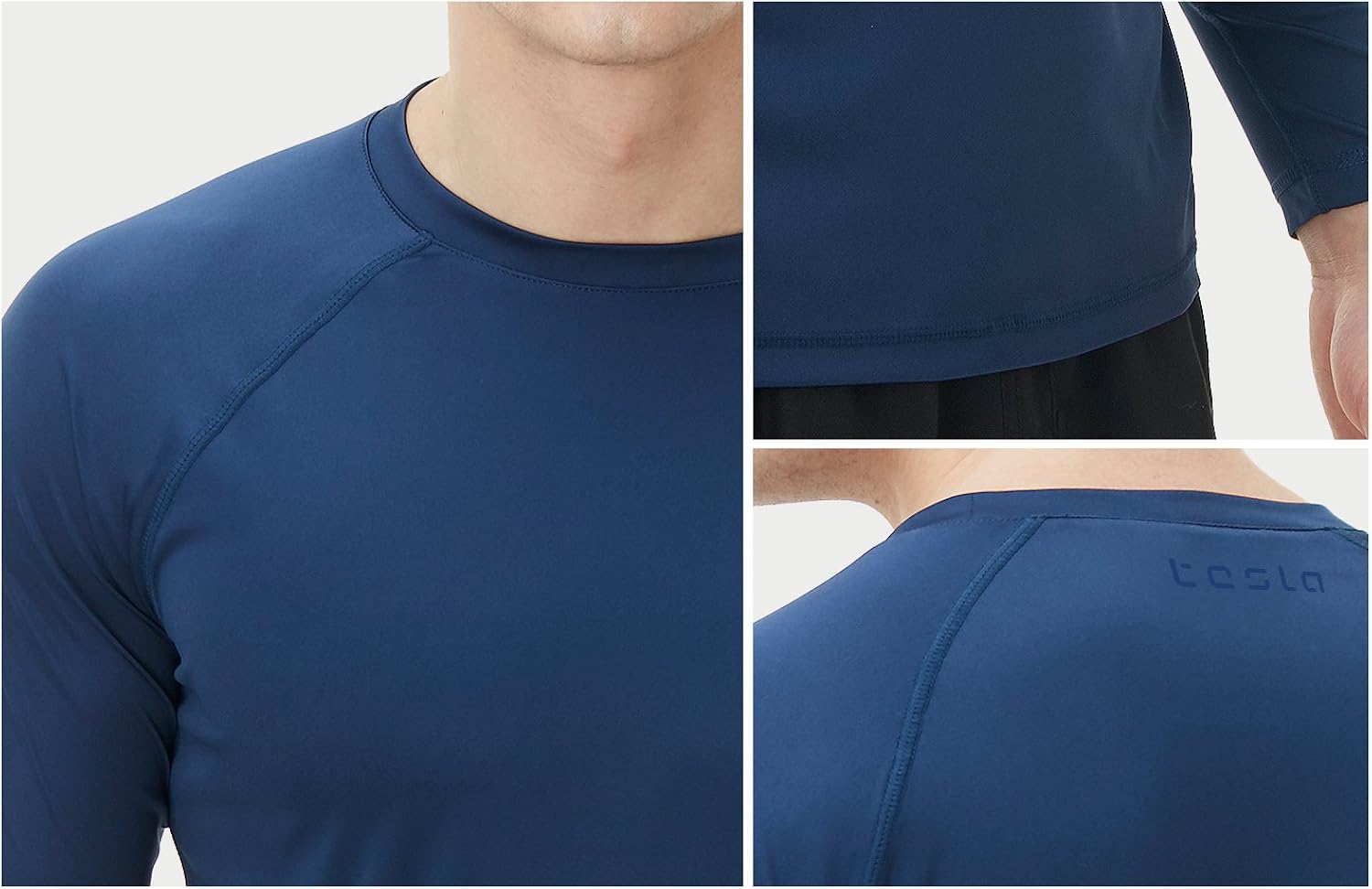 TSLA Men's Rashguard Swim Shirts, UPF 50+ Loose-Fit Long Sleeve Shirts, Cool Running Workout SPF/UV Tee Shirts: Clothing