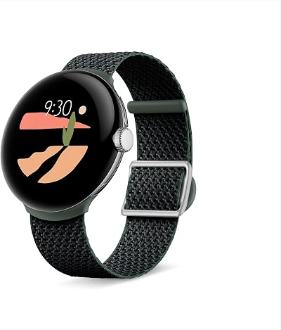 Google Pixel Watch Woven Band Dark Olive