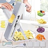 ALL Upgrade Safe Mandoline Slicer Plus, Biger Size, Adjustable Vegetable Food Chopper Potato Fries Cutter, Detachable Blade, 
