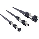 Wood Owl 00707 3 Piece Set OverDrive Fast Boring Ultra Smooth Auger Brad Point Boring Bits Containing the Following Sizes 5/8&rdquo;, 3/4&rdquo; and 1&rdquo;