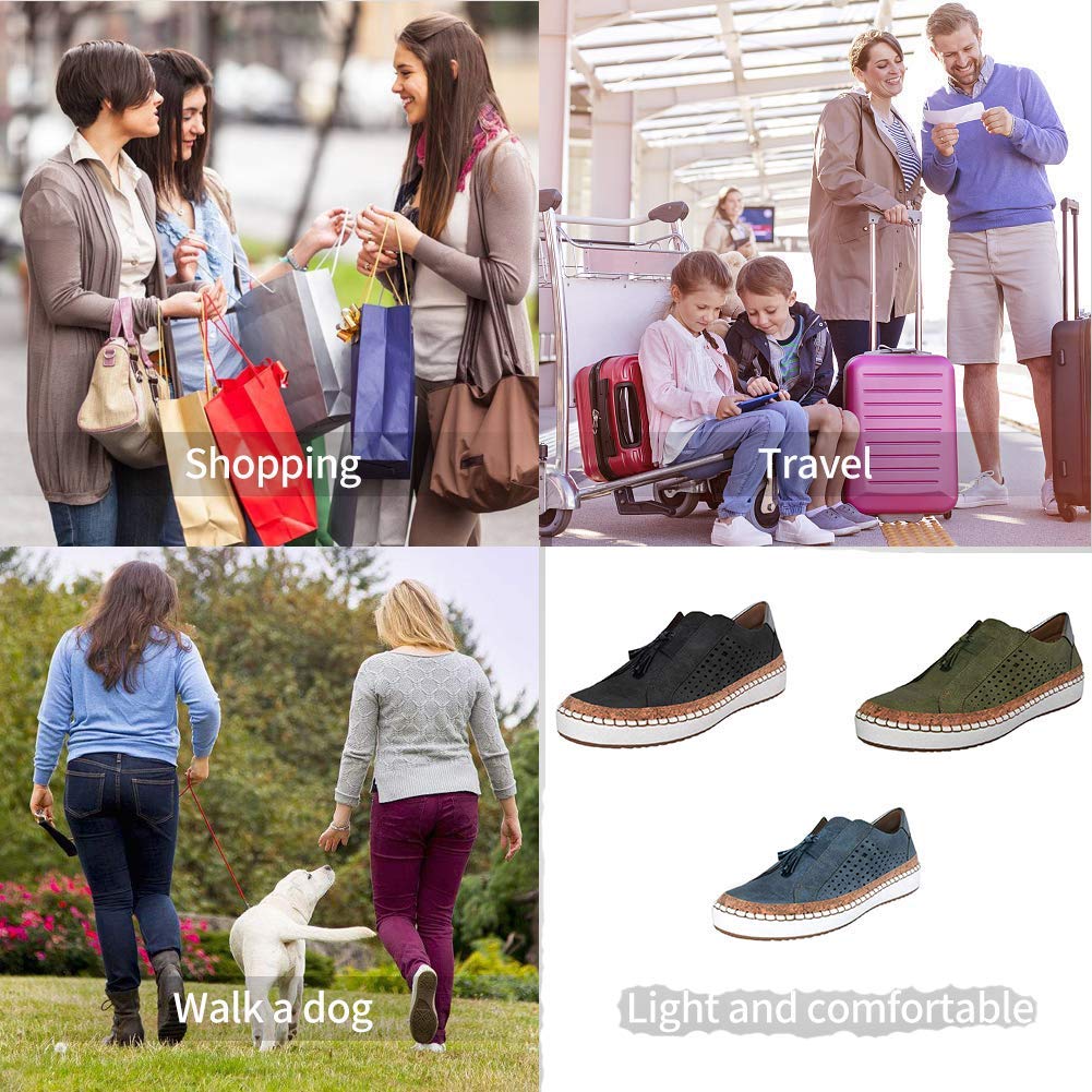 FIRENGOLI Women\'s Casual Sneakers Espadrilles Slip On Flat Shoes Casual Lazy Shoes