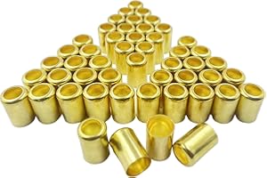 PIDNSROZO 50PCS 7328 Hose Ferrules Brass Fitting, 0.656in ID x 1in Long Repair Ferrules for Air Hose, Torch Hose, Acetylene Hose, Use with Hose Crimper Tool Kit