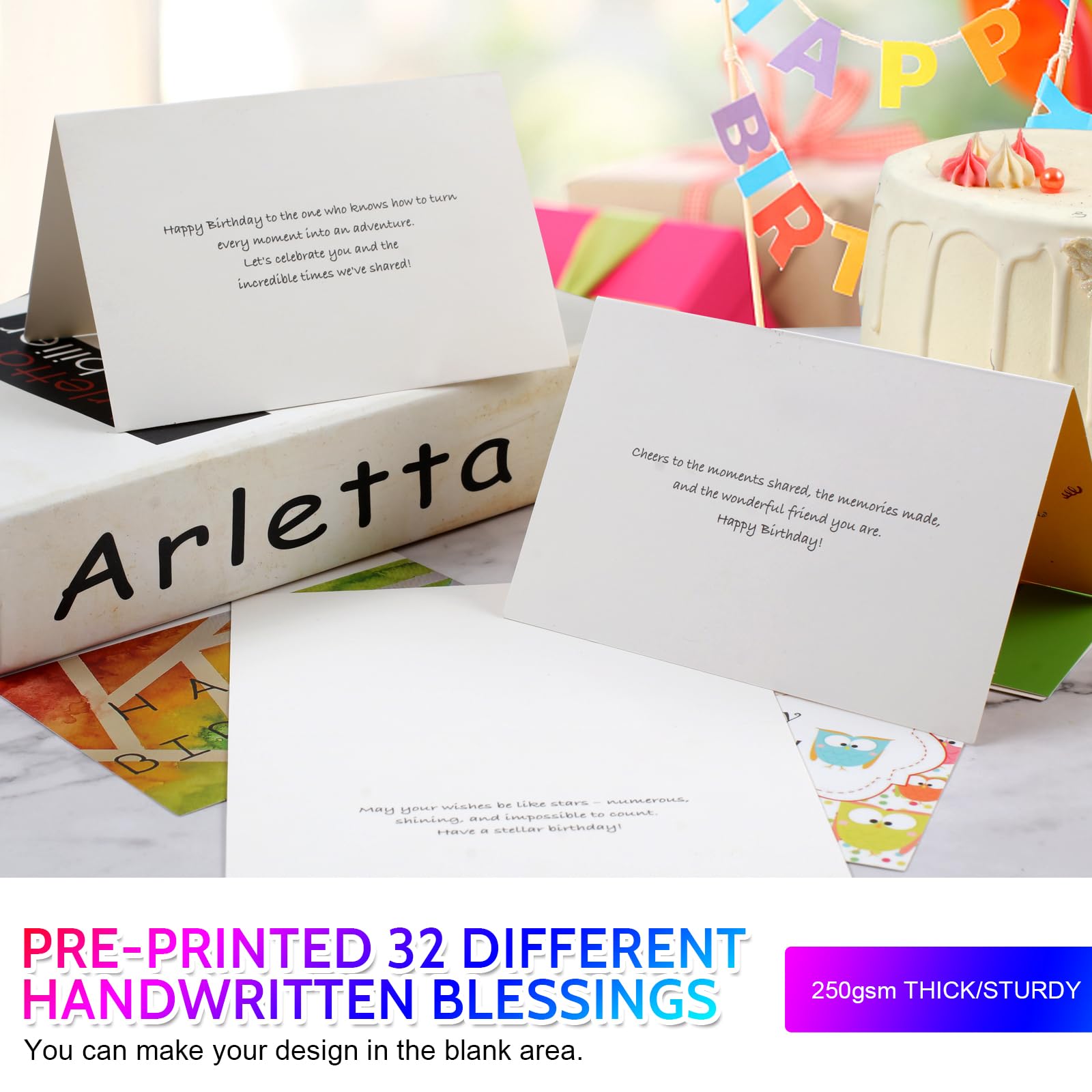 Joyberg 32 PCS Happy Birthday Cards Bulk with Envelopes, 4x6 Assorted Birthday Cards