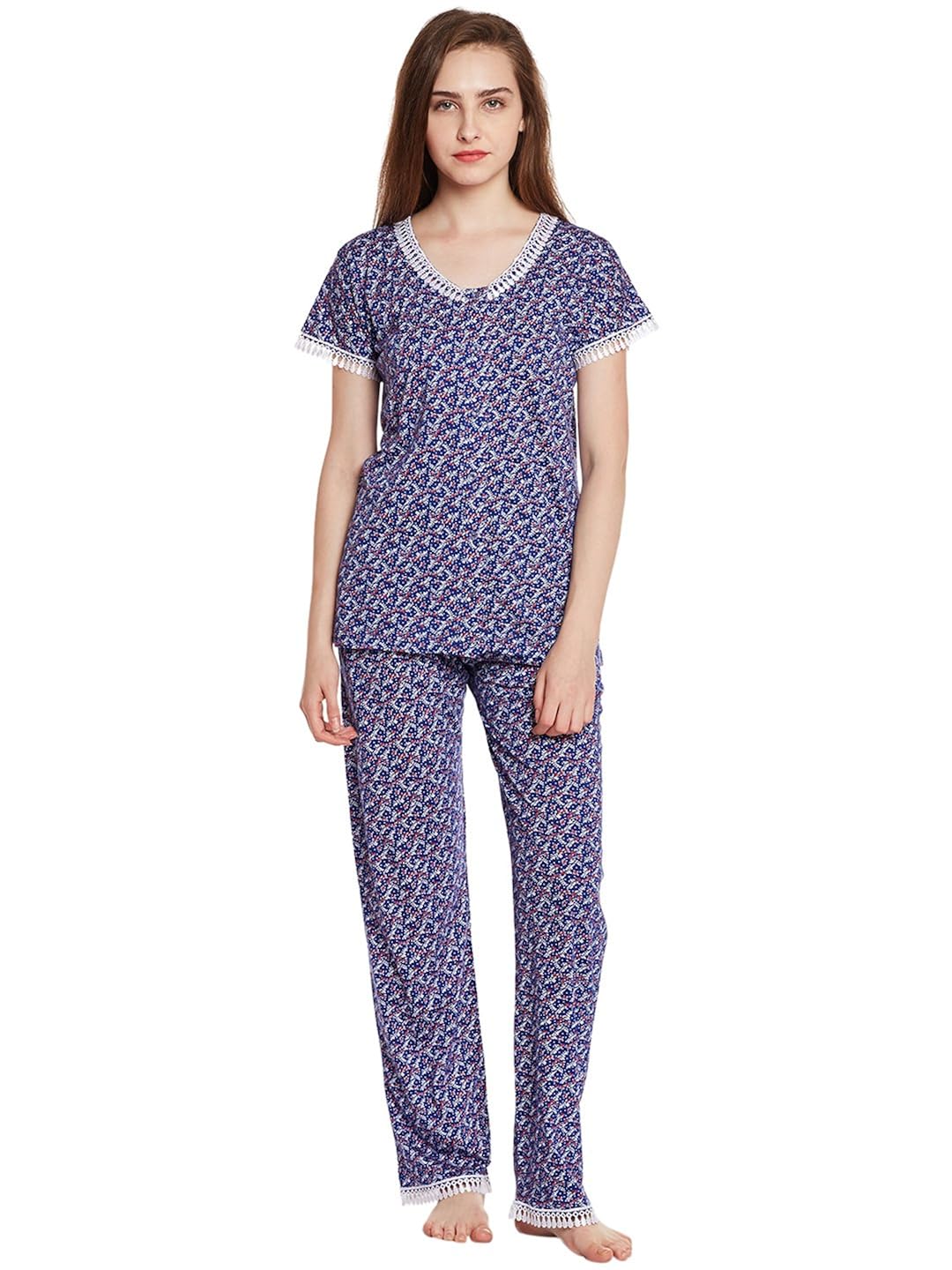 claura blue color cotton printed lower and top