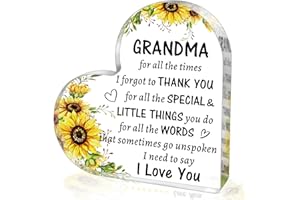 SUEHHYY Birthday Gifts for Grandma from Grandkids, to My Grandma Acrylic Heart Sign Paperweight Presents, Christmas Mothers Day Valentines Day Gifts for Grandma Grandmother