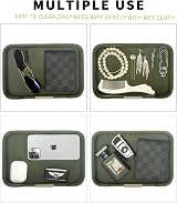 SANZIE Luxury Leather Tray with Metal Decor Green 8.4 x 5.7 x 2 in view 2