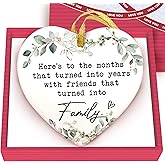 GOSSBY Friendship Ornament for Women for Friend - Friends That Turned into Family - Heart-Shaped Ceramic Xmas Decoration for Tree 2025