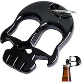 Qmiyfsa Heavy Duty Skull Bottle Opener Keychains - Gothic Skeleton Head Key Ring For Men - Alloy Metal Bag Charm For Car Keys - Cool Biker Accessories & Beer Opener Gift
