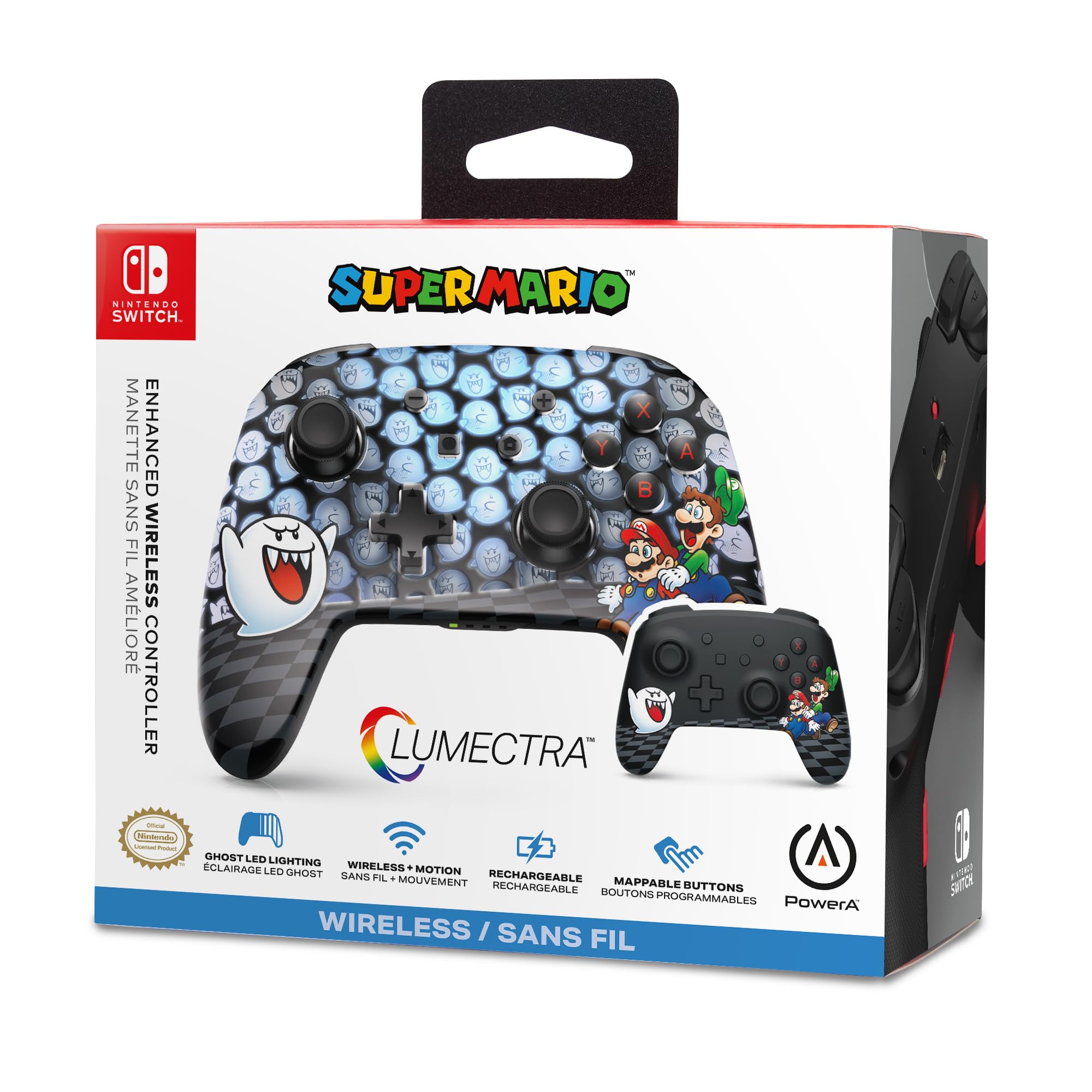 PowerA Enhanced Wireless Controller for Nintendo Switch with Lumectra - Mario, Peek-A-Boo 2