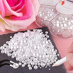 Nail Art Flat Back Half Round Pearl Kits 3, 1 Box