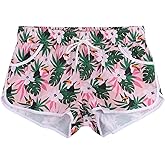 ESTAMICO Women Board Shorts with Liner Quick Dry UPF 50+ Drawstring Floral Print Swim Trunk with Pockets