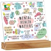 Mental Health Decor, Therapy Office Decor for School Counselor, Mental Health Psychology Gifts, Positive Quotes Mental Health Matters Acrylic Sign for Therapist Treatment Room