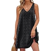 Buauty Womens Casual Sun Dresses Summer Swimsuit Swiss Polka Dot Beach Cover Up Sleeveless V Neck Tank Dress 2026 Vacation