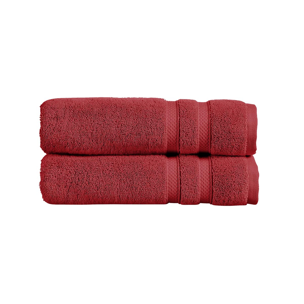 Christy Chroma Red Bath Sheets | Set of 2 | Highly Absorbent Heavyweight 675GSM | Bold and Bright | Soft Velvety Smooth Bathroom Shower Towels | 100% Cotton | Sustainably Made | Rouge