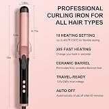 JAETON Curling Tong 32mm Ceramic Wand LCD 100-230C Dual Voltage view 5
