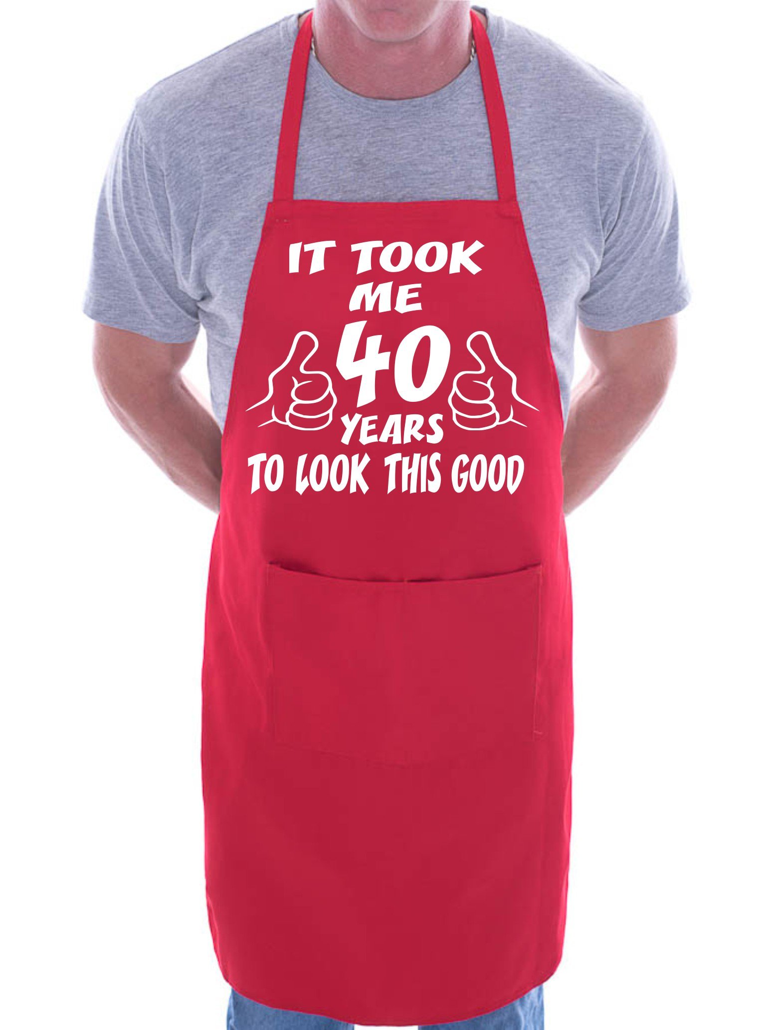 Print4U 40th Birthday It Took 40 Years BBQ Cooking Funny Novelty Apron Red