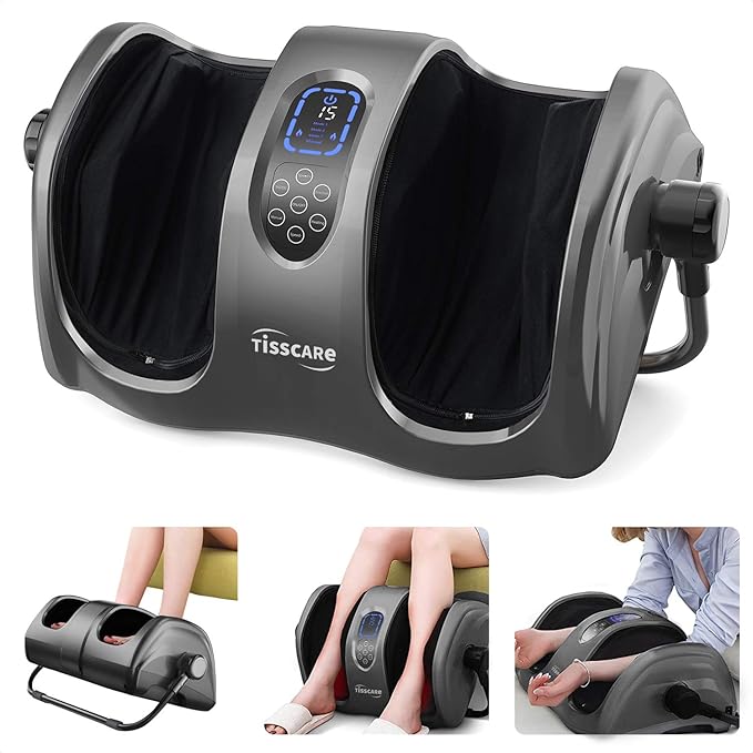 TISSCARE Foot Massager Machine with Heat, Shiatsu Foot and Calf Leg Massager for