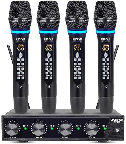 Amazon.com: ZERFUN Rechargeable Wireless Microphone System 4