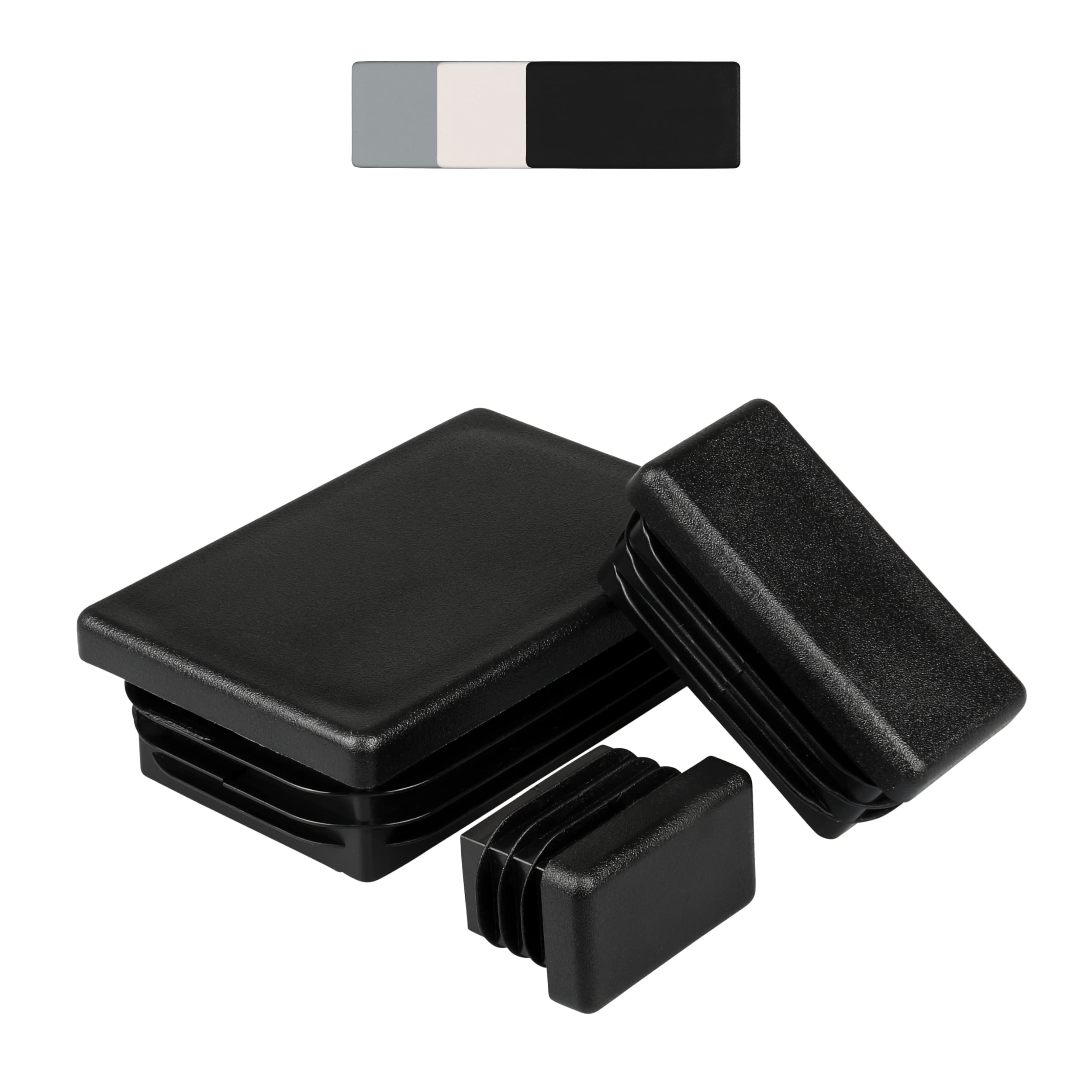 FUX Pack of 10 Pieces, Plastic End Caps, Furniture pads, 10mm to 160mm, floor protector for chairs, Tube Inserts, Lamellar Pipe Plugs (External Dimensions: 25x15mm, Wall Thickness: 1,5-2mm, Grey)