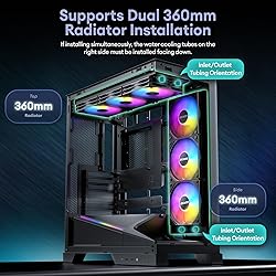 Okinos Aqua 9, ATX PC Case, 5 × 120mm ARGB PWM Fan