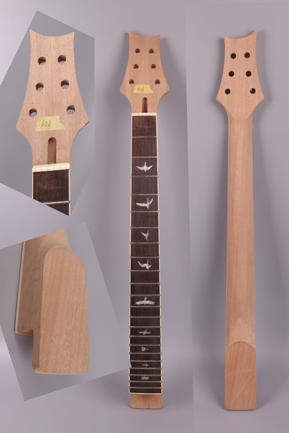 Unfinished electric guitar neck 22 fret PRS style 25 inch rosewood