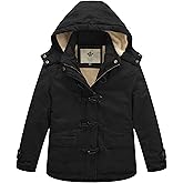 WenVen Girl's Winter Sherpa Jacket Thicken Cotton Parka Coat with Removable Hood