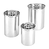 Amazon Basics 3-Piece Stainless Steel Canister Set