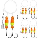 CWSDXM Pompano Rigs for Surf Fishing Saltwater Floats Catfishing Pompano Fishing Rigs with Double Circle Hooks and Pyramid Sinker 5pcs/8pcs