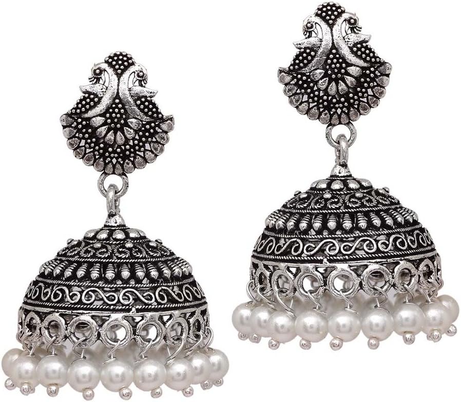 15 Grams Lovely Peacock oxidised Silver Plated Jhumka Jhumka Earring Jewellery For Girls
