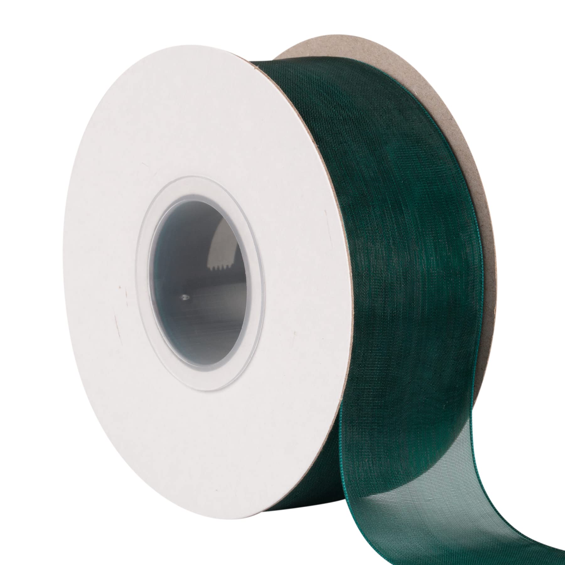 TEKDEERE 38mm Sheer Organza Ribbon,Teal Shimmer Chiffon Ribbon for DIY Crafts Wedding Party Decorations, Gift Wrapping Bridal Bouquets (45M)