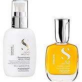 Alfaparf Milano Semi di Lino Cristalli Liquidi Hair Oil Serum and Diamond All-In-One Leave-In Fluid Set for All Hair Types - Heat Protector - Smooths, Adds Shine - Instant Hair Makeover- Vegan Formula