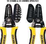 DOWELL Wire Stripping Tool 10-22AWG and 22-30AWG Pliers 2-Piece Set view 2