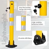 Berry 65CM Parking Barrier Bollard 2 Keys Yellow ABS GI Reflective Post (2 Pcs) view 4