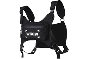 WREW Water Resistant Running Chest Pack for Men-Running Phone Holder with Extra Storage-Lightweight Running Vest for Workouts