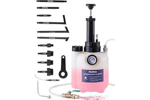 FAITIO 3L Transmission Fluid Transfer Pump w/ 12 ATF Adapters, Automotive Fluid Pressure Pump for Refilling Transmission, Differential and Gear Oil, Manual Car Oil Dispenser Pump