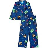 Minecraft Boys' 2-piece Loose-fit Button Down Pajama Set, Soft &amp; Cute for Kids