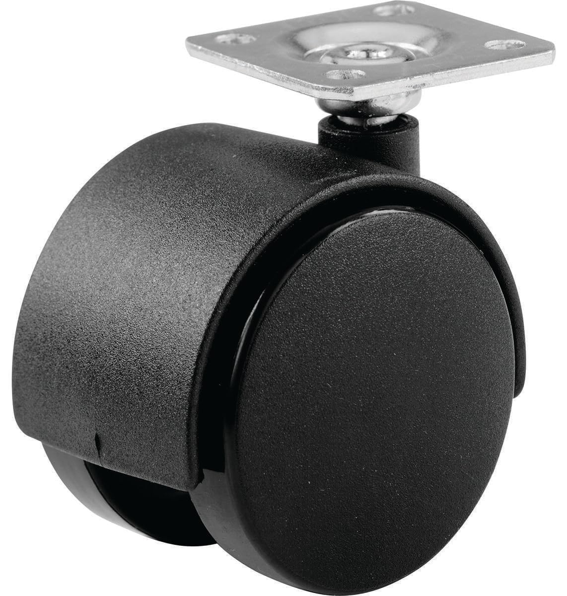 Shepherd Hardware 9417 2-Inch Office Chair Caster, Twin Wheel, 1-1/2-Inch Sq. Plate, 75lb Load Capacity, 2-Pack — image 1
