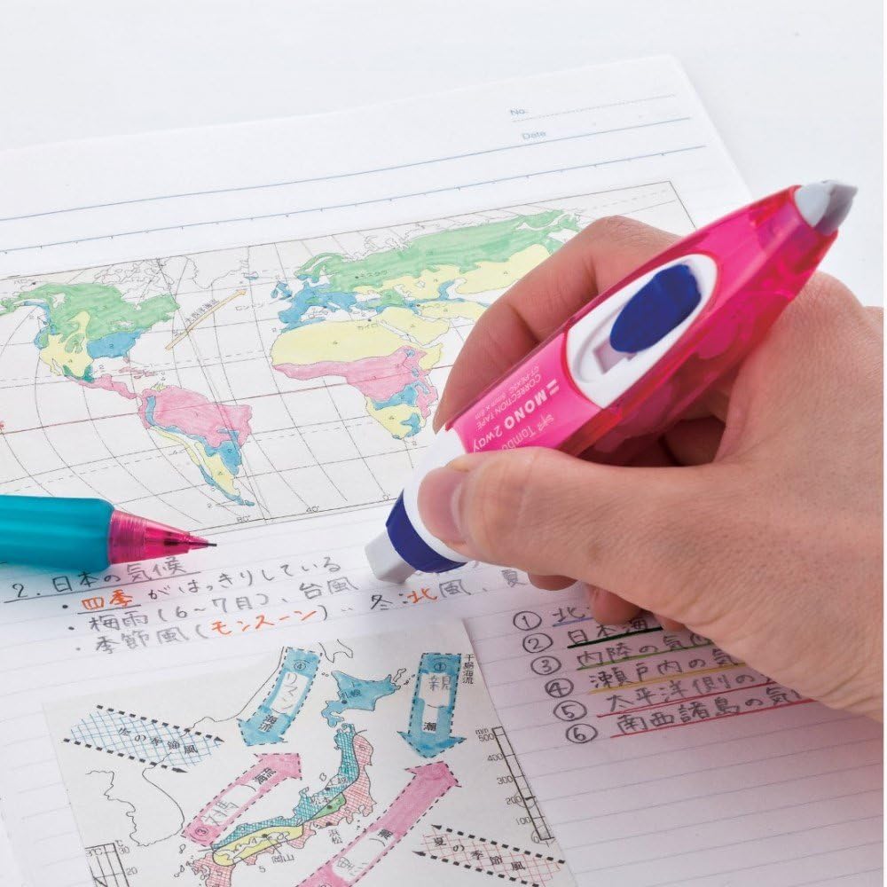 Tombow Mono 2-Way Correction Tape Blue 1-Pack+ Refill 2 Pack: Office Products