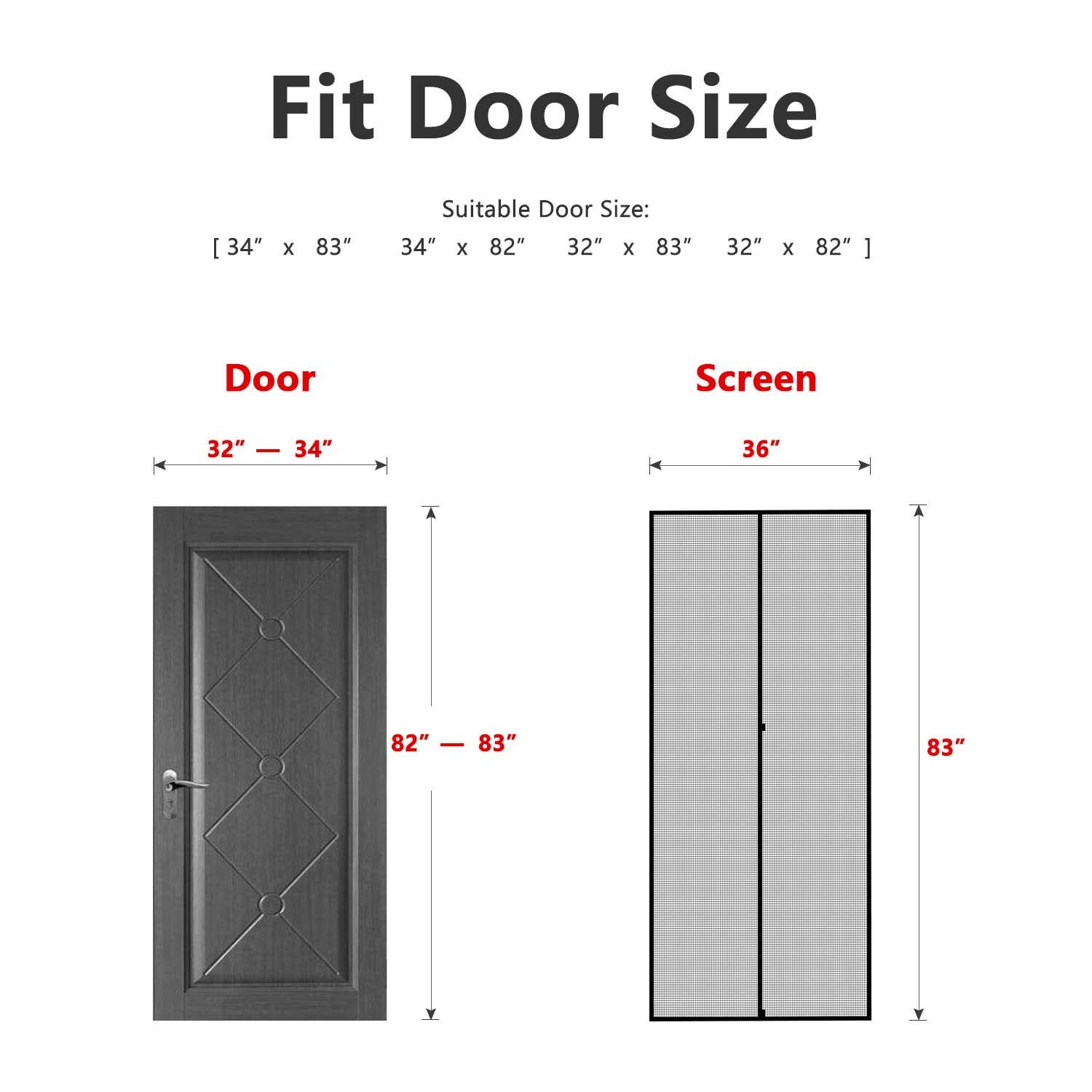 Durable Fiberglass Door Mesh with Full Frame Hook&Loop for Patio Door